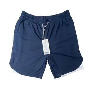 Aha Selected Men's Navy 2 in 1 Shorts Sz XL - NWT